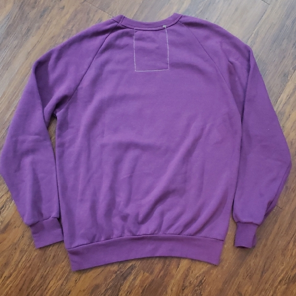 Aviator Nation Purple Crewneck Sweatshort Size S Never Stop Chasing Rainbows - Picture 6 of 8